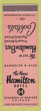 Matchbook Cover - New Hamilton Hotel Chicago IL