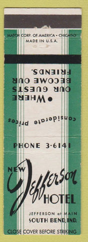 Matchbook Cover - New Jefferson Hotel South Bend IN