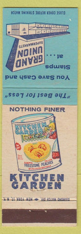 Matchbook Cover - Grand Union Grocery Stores Kitchen Garden Peaches