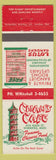 Matchbook Cover - Chan's Cafe Winnipeg MB