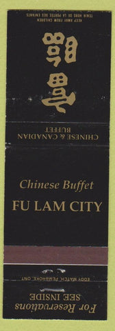 Matchbook Cover - Fu Lam City Chinese Buffet Cambridge London ON Moncton NB