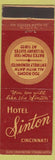 Matchbook Cover - Hotel Sinton Cincinnati OH WEAR red