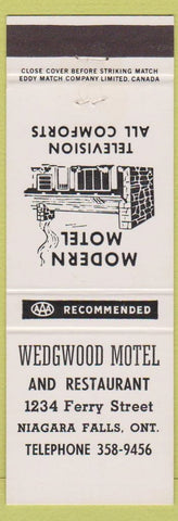 Matchbook Cover - Wedgwood Motel Niagara Falls ON