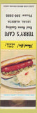 Matchbook Cover - Terry's Cafe Legal AB hot dog