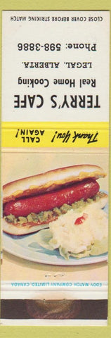 Matchbook Cover - Terry's Cafe Legal AB hot dog
