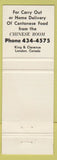 Matchbook Cover - Iroquois Casino London ON