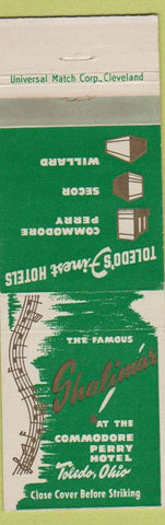Matchbook Cover - Shalimar Commodore Perry Hotel Toledo OH