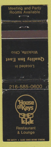 Matchbook Cover - House of Keys Restaurant Wickliffe OH WEAR