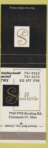 Matchbook Cover - Shuller's Restaurant Motel Cincinnati OH