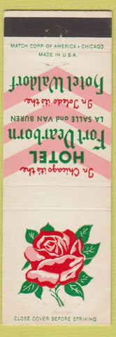 Matchbook Cover - Hotel Fort Dearborn Chicago IL Waldorf Toledo OH