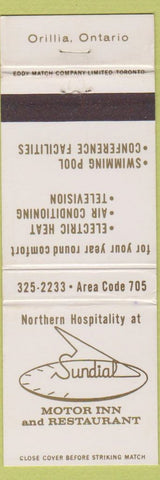 Matchbook Cover - Sundial Motor Inn Restaurant Orilla ON