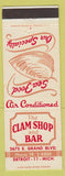 Matchbook Cover - Clam Shop and Bar Detroit MI lobster back