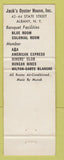 Matchbook Cover - Jack's Oyster House Albany NY lobster WEAR