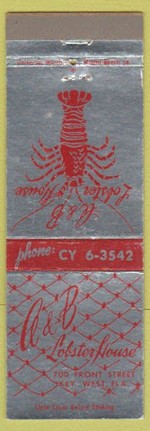 Matchbook Cover - A and B Lobster House Key West FL