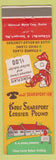 Matchbook Cover - Kobs Searsport Lobster Pound Searsport ME