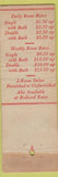 Matchbook Cover - Hotel Tracy Philadelphia PA WORN