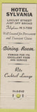Matchbook Cover - Hotel Sylvania Philadelphia PA