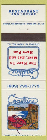 Matchbook Cover - Coastline Restaurant Cherry Hill NJ lobster