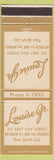 Matchbook Cover - Louise Jr Restaurant? New York CIty