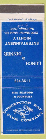 Matchbook Cover - Conception Bay Fish Company San Diego CA