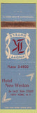 Matchbook Cover - Hotel New Weston New York City WORN STRIKER