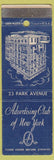 Matchbook Cover - Advertising Club of New York City