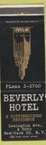 Matchbook Cover - Beverly Hotel New York City WEAR