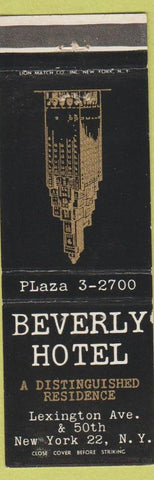 Matchbook Cover - Beverly Hotel New York City WEAR