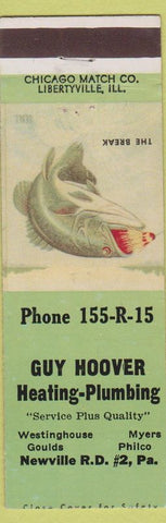 Matchbook Cover - Guy Hoover Heating Plumbing Newville PA Philco
