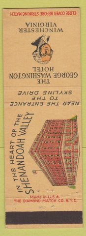 Matchbook Cover - George Washington Hotel Winchester VA