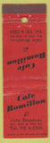 Matchbook Cover - Cafe Romillon New York City? WEAR