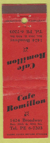 Matchbook Cover - Cafe Romillon New York City? WEAR