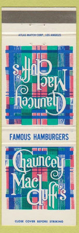 Matchbook Cover - Chauncey Mac Duff's Hamburgers  San Francisco CA