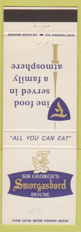 Matchbook Cover - Sir George's Smorgasbord CHAIN CA