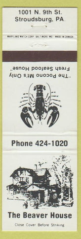 Matchbook Cover - The Beaver House Stroudsburg PA lobster