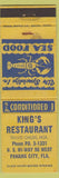 Matchbook Cover - King's Restaurant Panama City FL WEAR