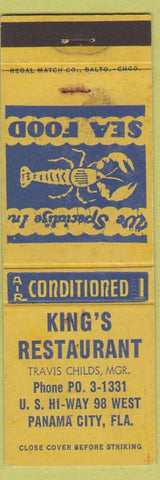 Matchbook Cover - King's Restaurant Panama City FL WEAR