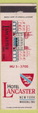 Matchbook Cover - Hotel Lancaster New York City