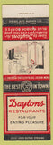 Matchbook Cover - Daytons Restaurants Toronto ON WORN