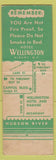 Matchbook Cover - Hotel Wellington Albany NY