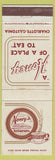 Matchbook Cover - Honey Restaurant Charlotte Gastonia NC WEAR