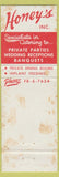Matchbook Cover - Honey Restaurant Charlotte Gastonia NC WEAR