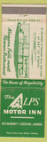 Matchbook Cover - Alps Motor Inn Restaurant Niagara Falls NY WEAR