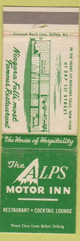 Matchbook Cover - Alps Motor Inn Restaurant Niagara Falls NY WEAR