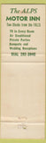 Matchbook Cover - Alps Motor Inn Restaurant Niagara Falls NY WEAR