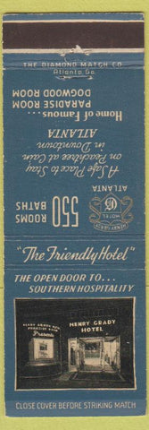 Matchbook Cover - Henry Grady Hotel Atlanta GA