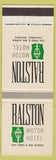 Matchbook Cover - Ralston Motor Hotel Columbus GA
