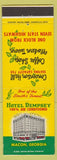 Matchbook Cover - Hotel Dempsey Macon GA
