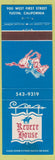 Matchbook Cover - Reverse House Tustin CA Paul
