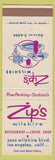 Matchbook Cover - Zip;s Restaurant Los Angeles CA hamburgers
